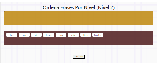 Juego: Ordenar palabras de una frase (Nivel 2)