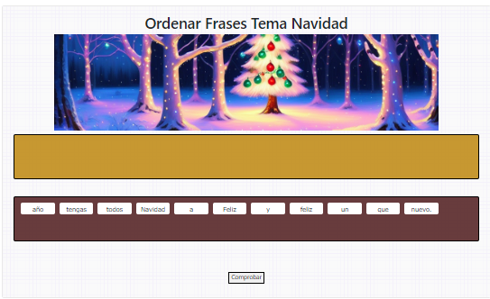 Juego: Ordenar palabras tema Navidad