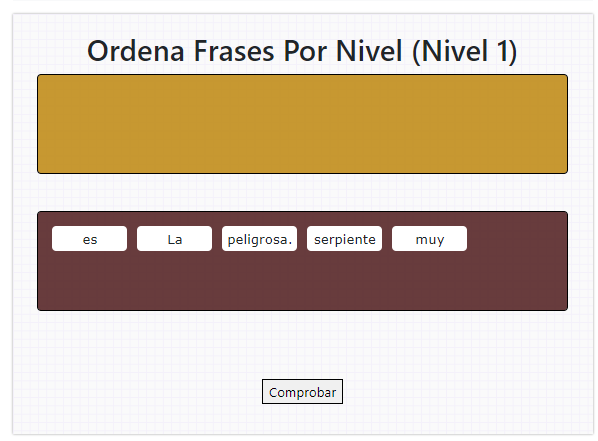 Juego: Ordenar palabras de una frase