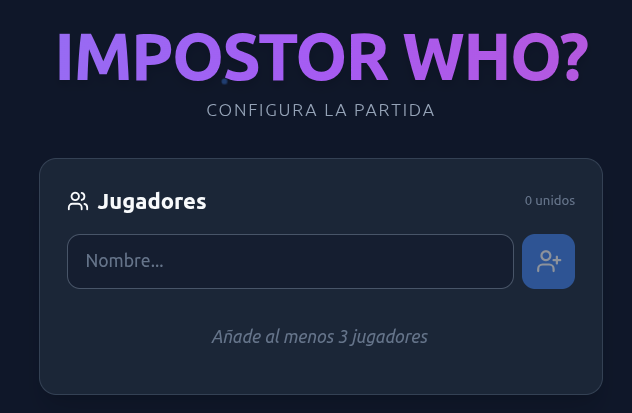 Impostor Who?  El juego donde las palabras delatan al impostor